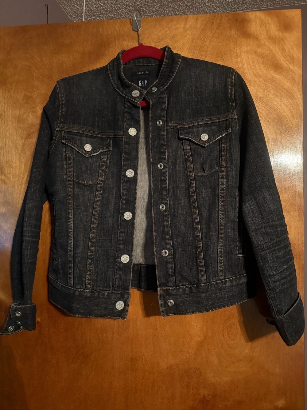 GAP Dark Wash Denim Jacket with Stand Collar